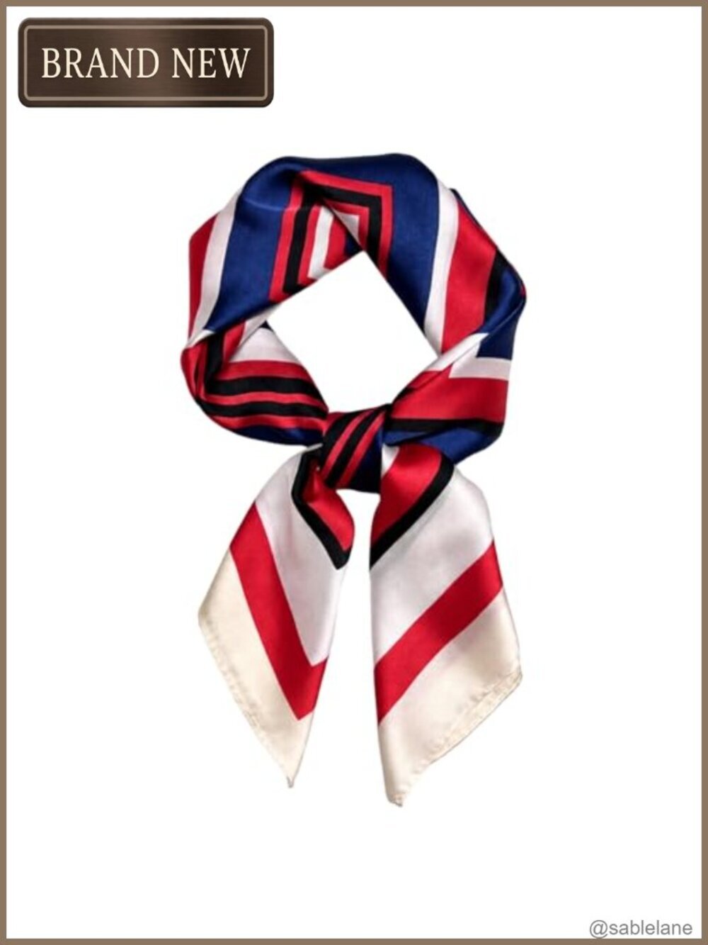 Silk-Satin Feel Square Scarf 27.5" Neck Head Hair Wrap Bag Accessory